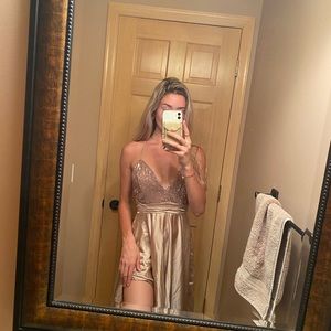 Sequined Gold Showpo Mini/Midi dress